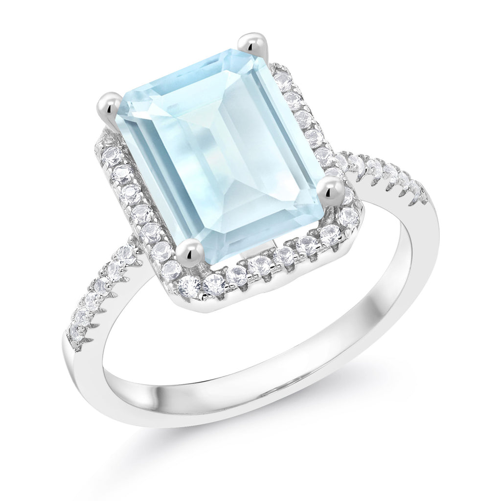 Sky Blue Topaz - November_5_Ring in 925 Sterling Silver
