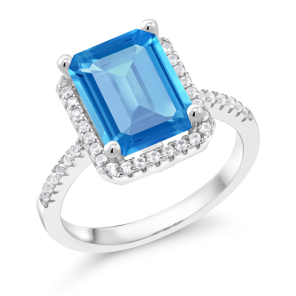 Swiss Blue Topaz - November_7_Ring in 925 Sterling Silver