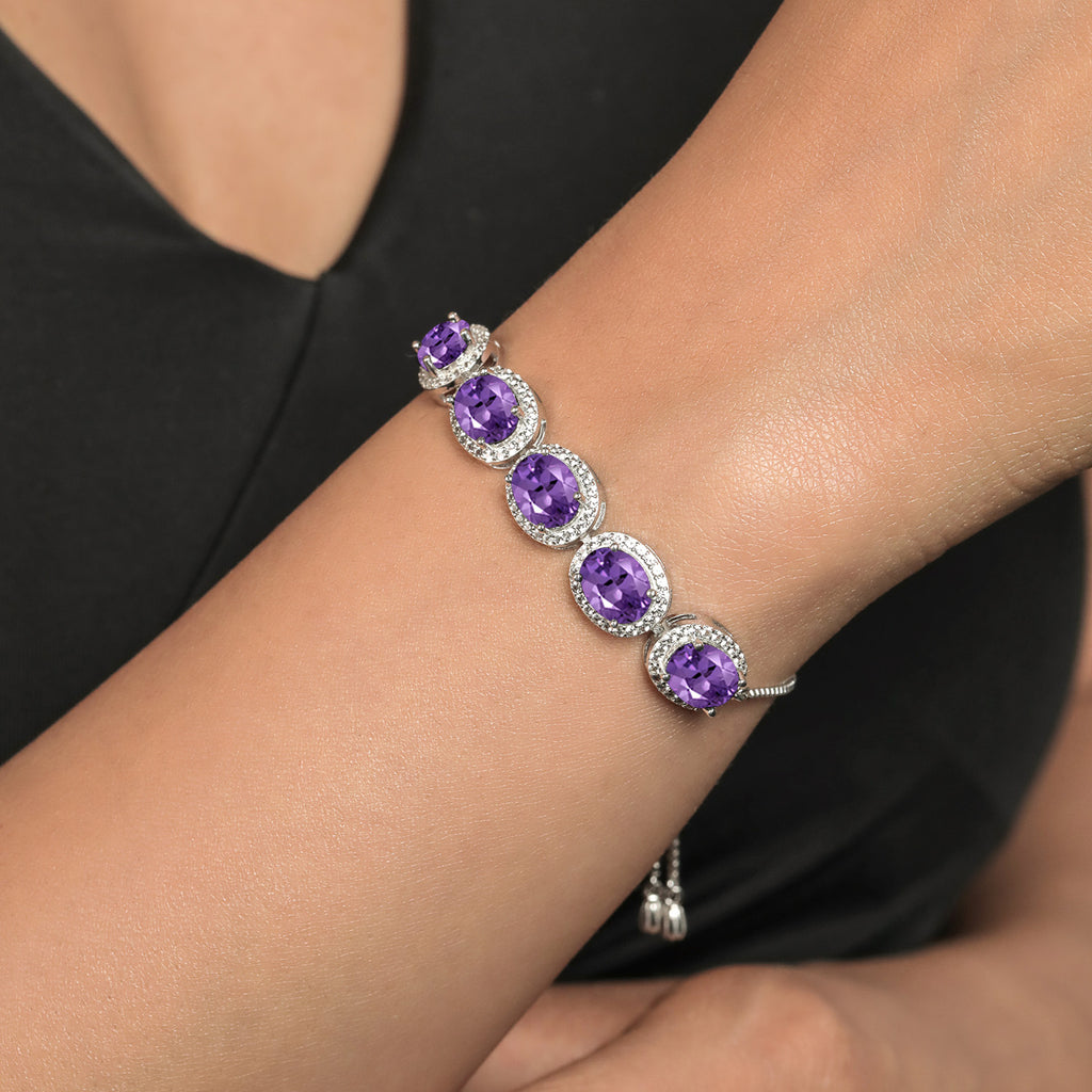 Amethyst - February_Bracelet in 925 Sterling Silver
