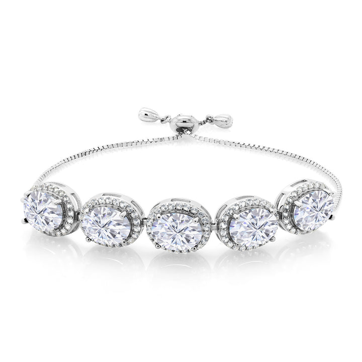 White Moissanite - April_Bracelet in 925 Sterling Silver