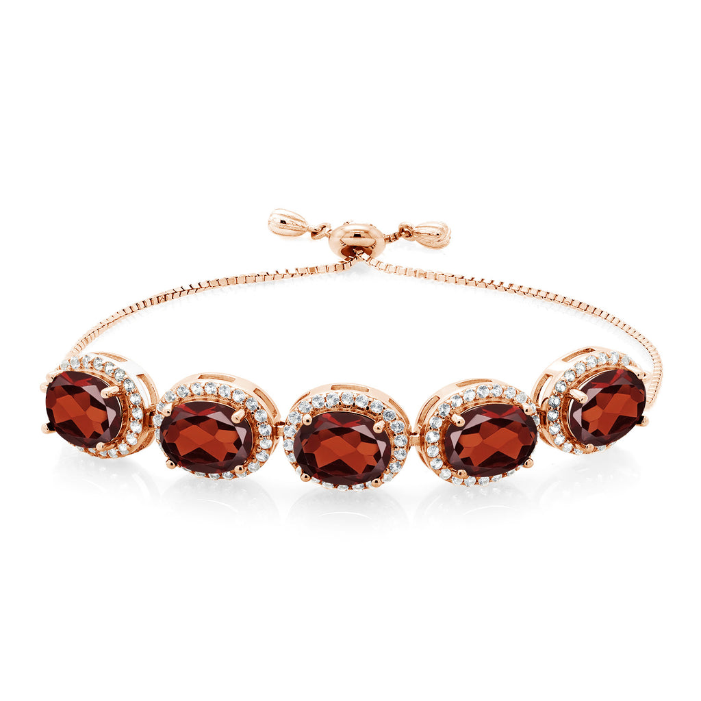 Garnet - January_Bracelet in 925 Rose Gold Plated Silver