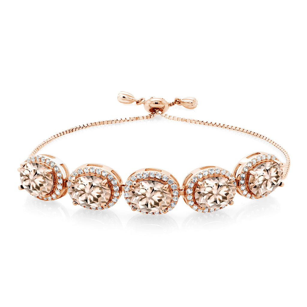 Morganite - October_Bracelet in 925 Rose Gold Plated Silver