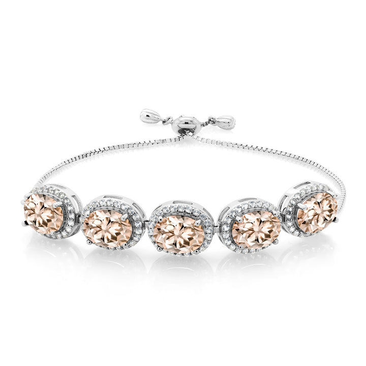 Morganite - October_Bracelet in 925 Sterling Silver