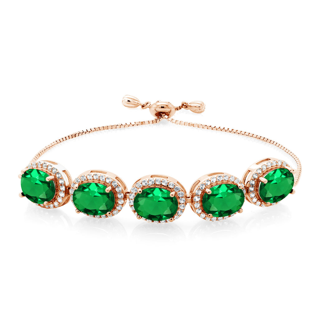 Nano Emerald - May_Bracelet in 925 Rose Gold Plated Silver