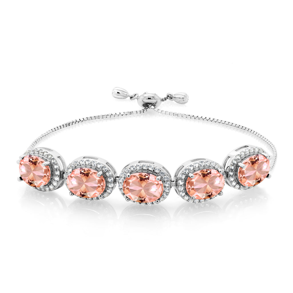 Nano Morganite - October_Bracelet in 925 Sterling Silver