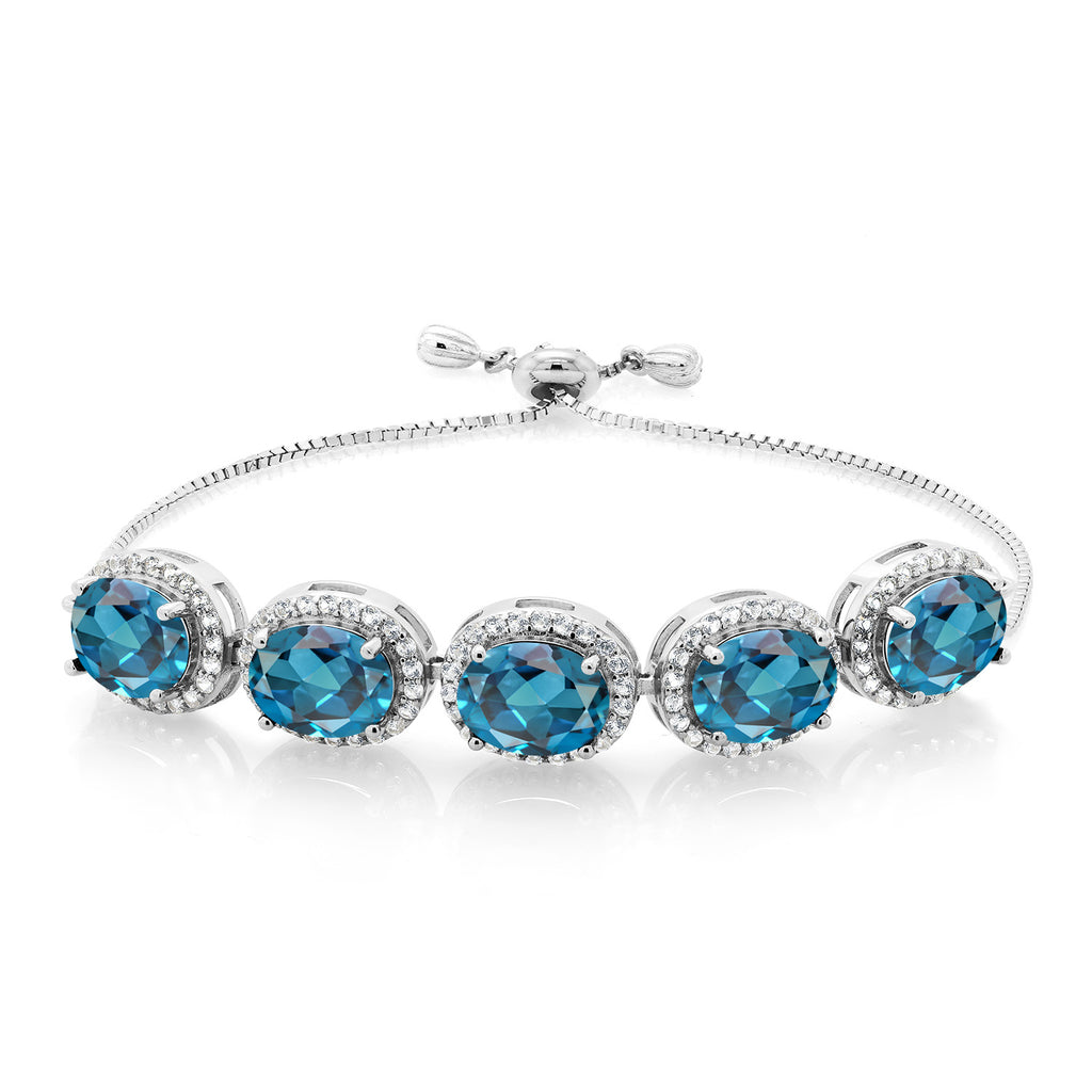 London Blue Topaz - November_Bracelet in 925 Sterling Silver