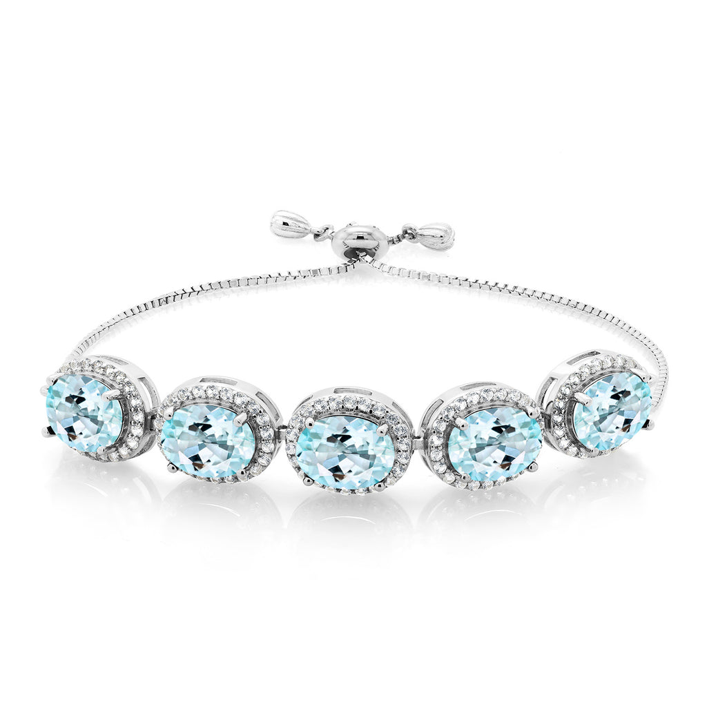 Sky Blue Topaz - November_Bracelet in 925 Sterling Silver