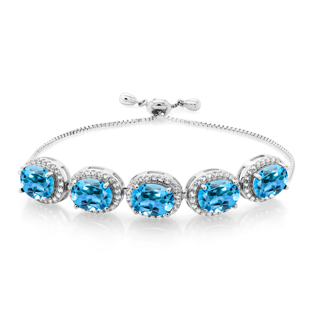 Swiss Blue Topaz - November_Bracelet in 925 Sterling Silver