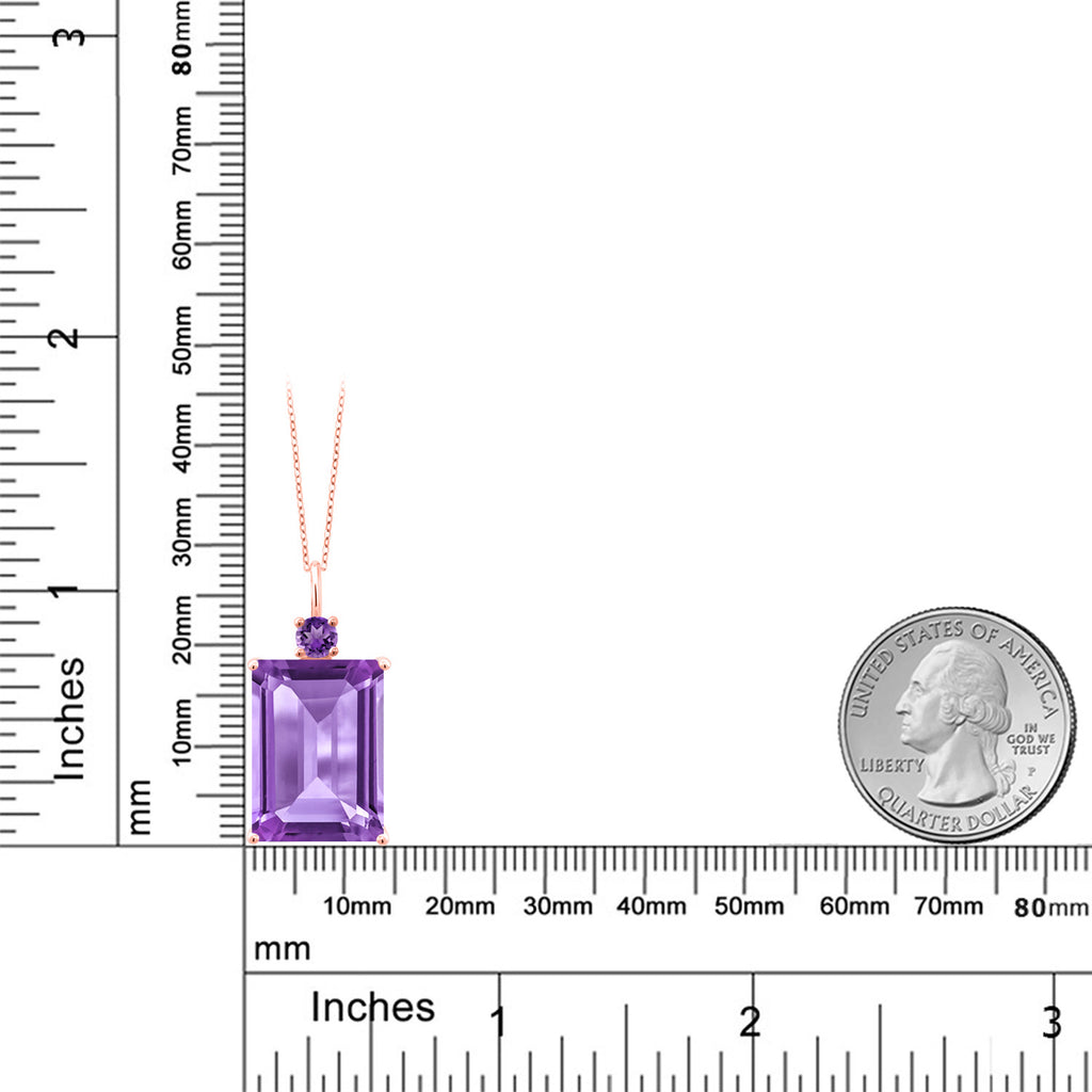 Amethyst - February_Pendant in 925 Rose Gold Plated Silver