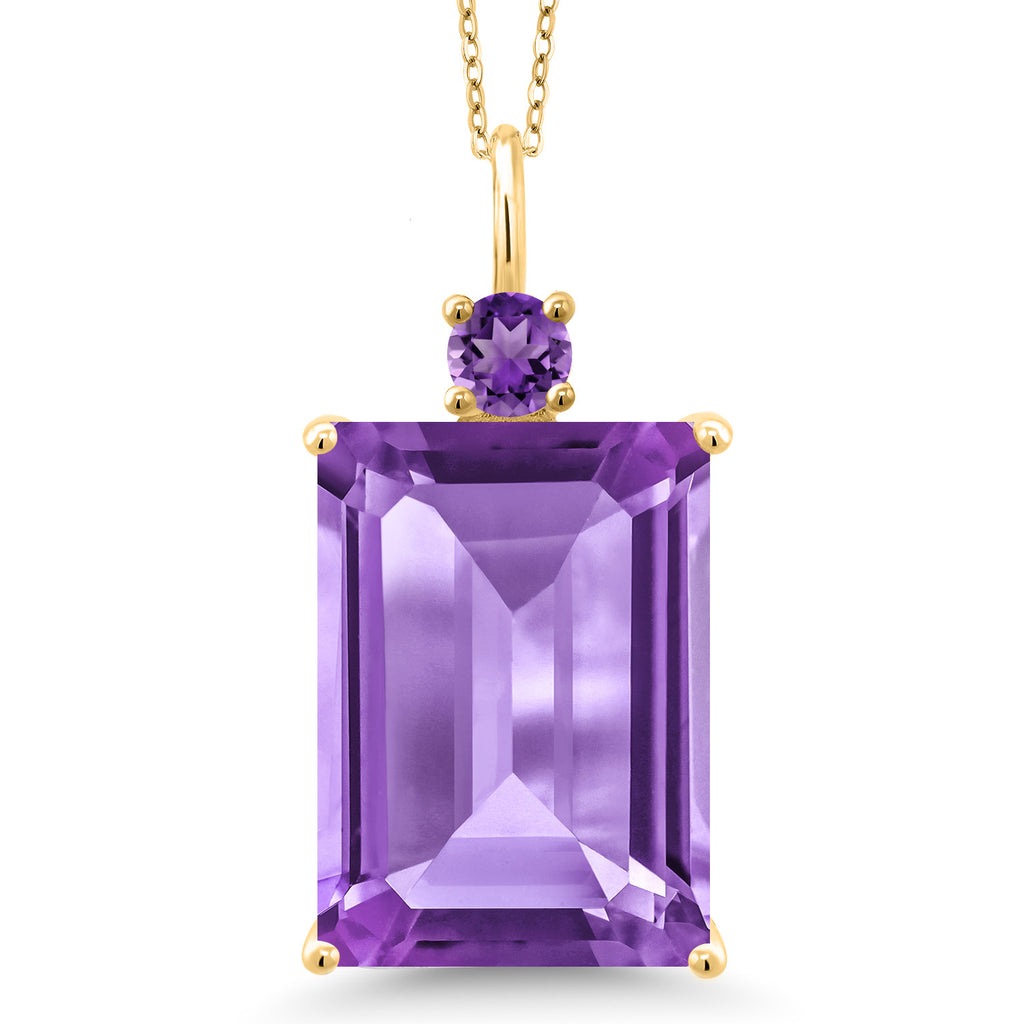 Amethyst_Pendant in 18K Yellow Gold Plated Silver