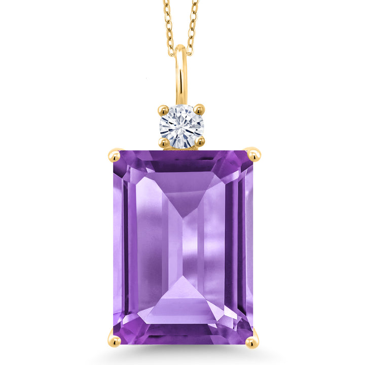 Amethyst - February_Pendant in 925 Yellow Gold Plated Silver