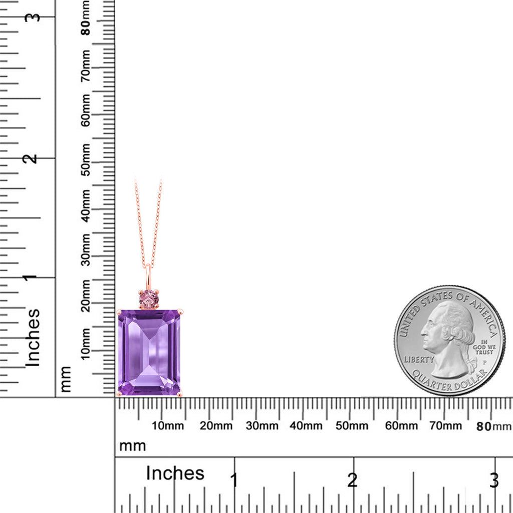 Amethyst - February_Pendant in 925 Rose Gold Plated Silver