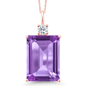 Amethyst - February_Pendant in 18K Rose Gold Plated Silver
