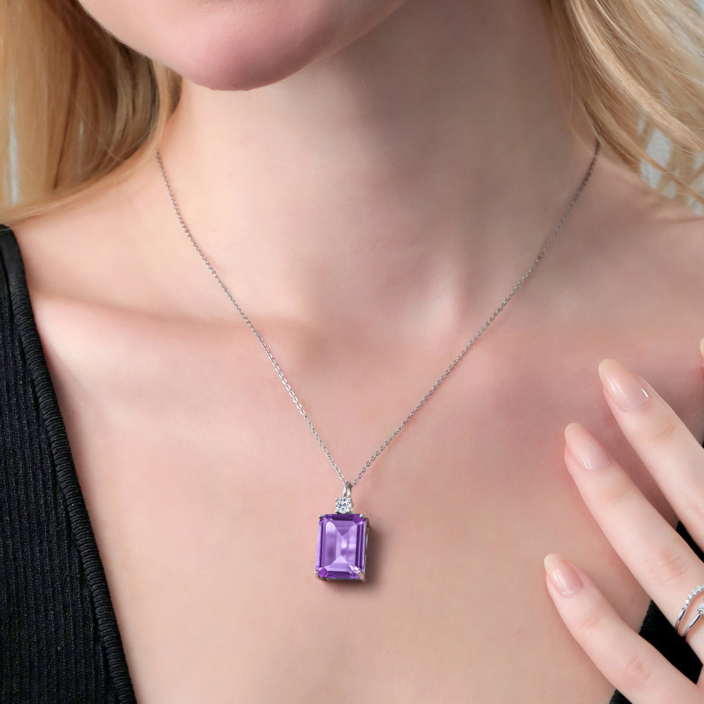 Amethyst - February_Pendant in 925 Sterling Silver
