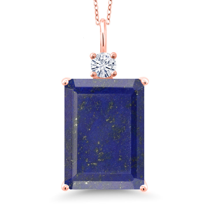 Blue Lapis_Pendant in 925 Rose Gold Plated Silver