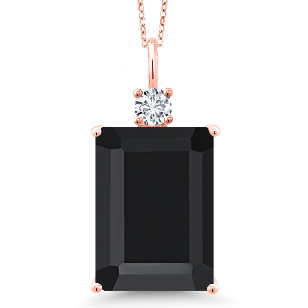 Onyx_Pendant in 18K Rose Gold Plated Silver