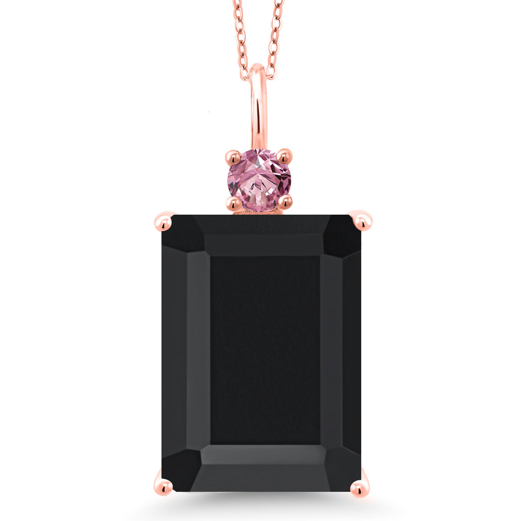 Onyx_Pendant in 18K Rose Gold Plated Silver