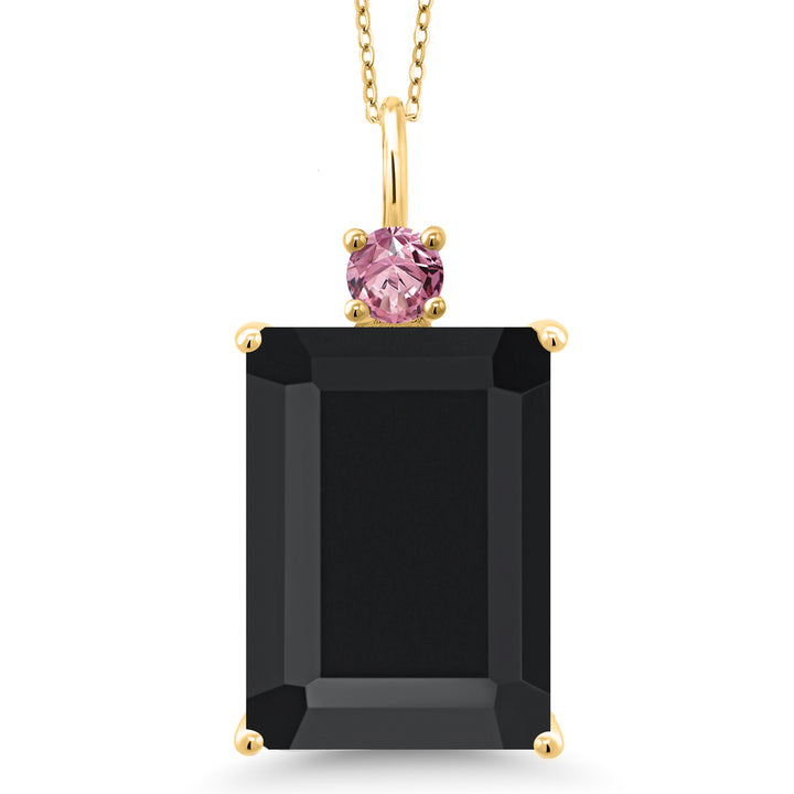 Onyx - December_Pendant in 925 Yellow Gold Plated Silver