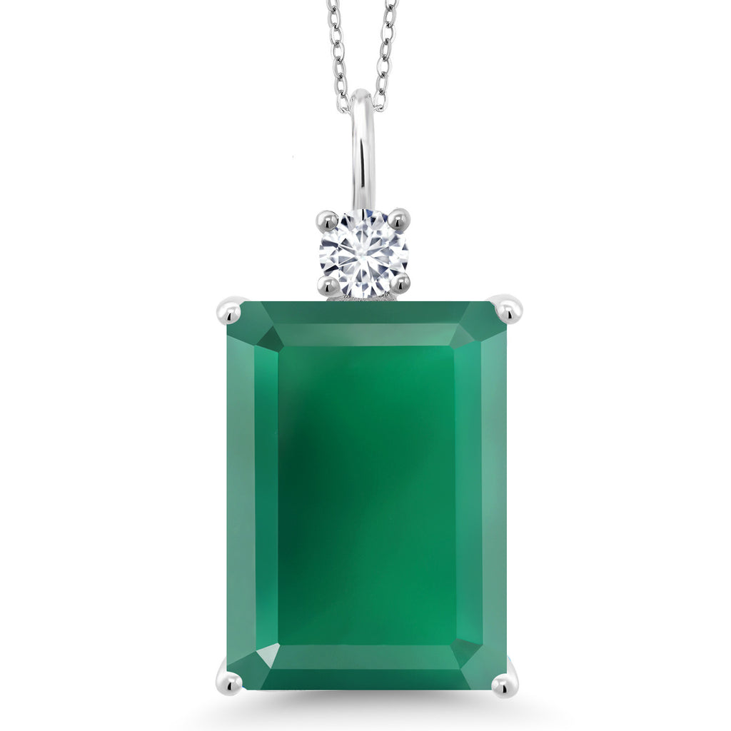 Green Onyx_Pendant in 925 Sterling Silver