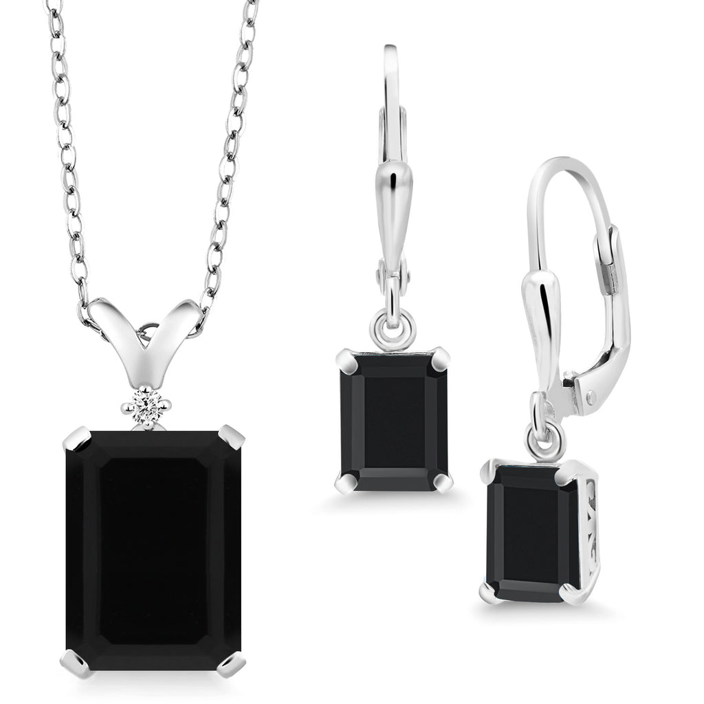 Onyx - December_925 Sterling Silver_Pendant Earrings Set in 925 Sterling Silver