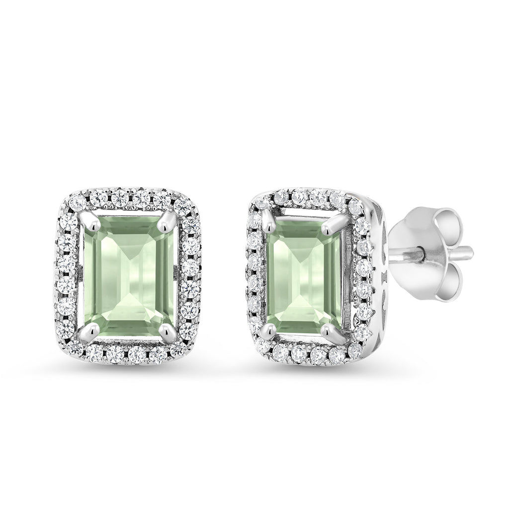 Prasiolite_Earrings in 925 Sterling Silver