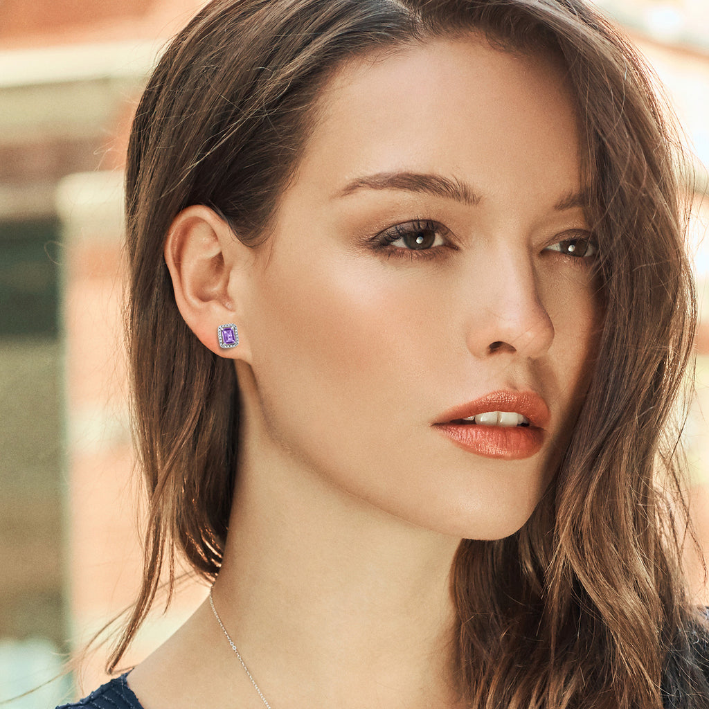 Amethyst - February_Earrings in 925 Sterling Silver