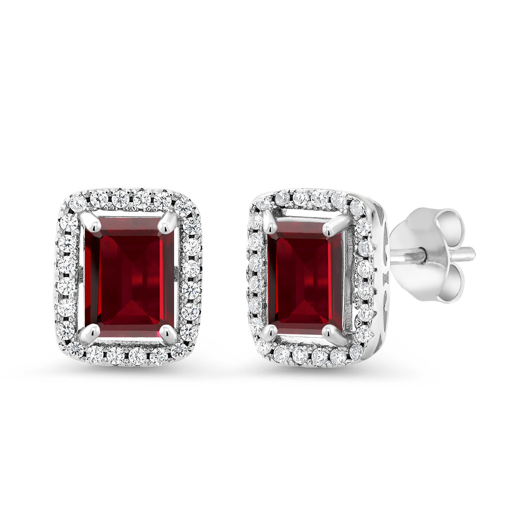 Garnet - January_Earrings in 925 Sterling Silver