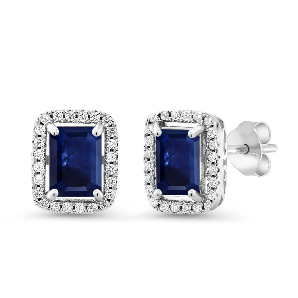 Blue Sapphire - September_Earrings in 925 Sterling Silver