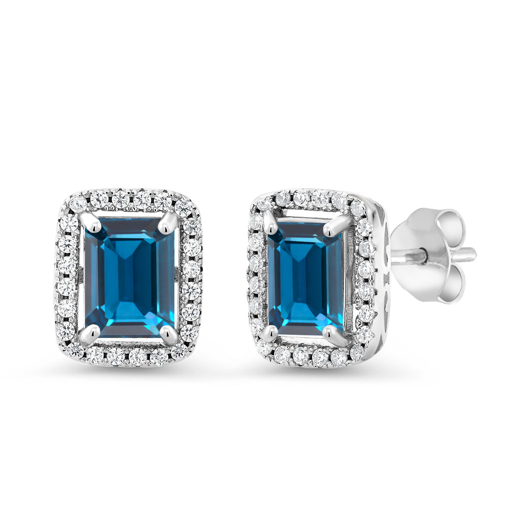 London Blue Topaz - November_Earrings in 925 Sterling Silver