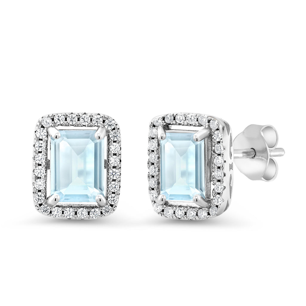 Sky Blue Topaz - November_Earrings in 925 Sterling Silver