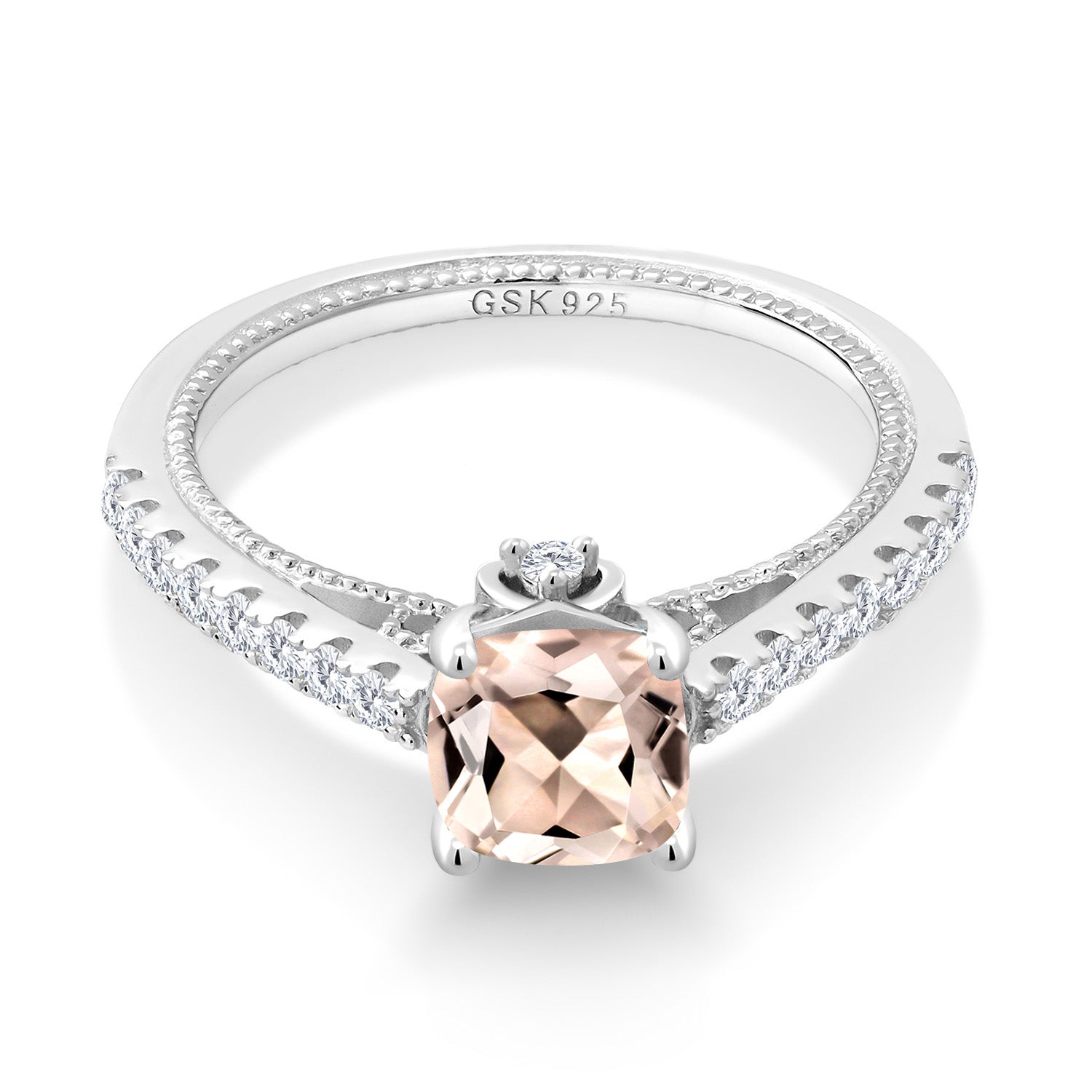 Morganite - October_6_Ring in 925 Sterling Silver