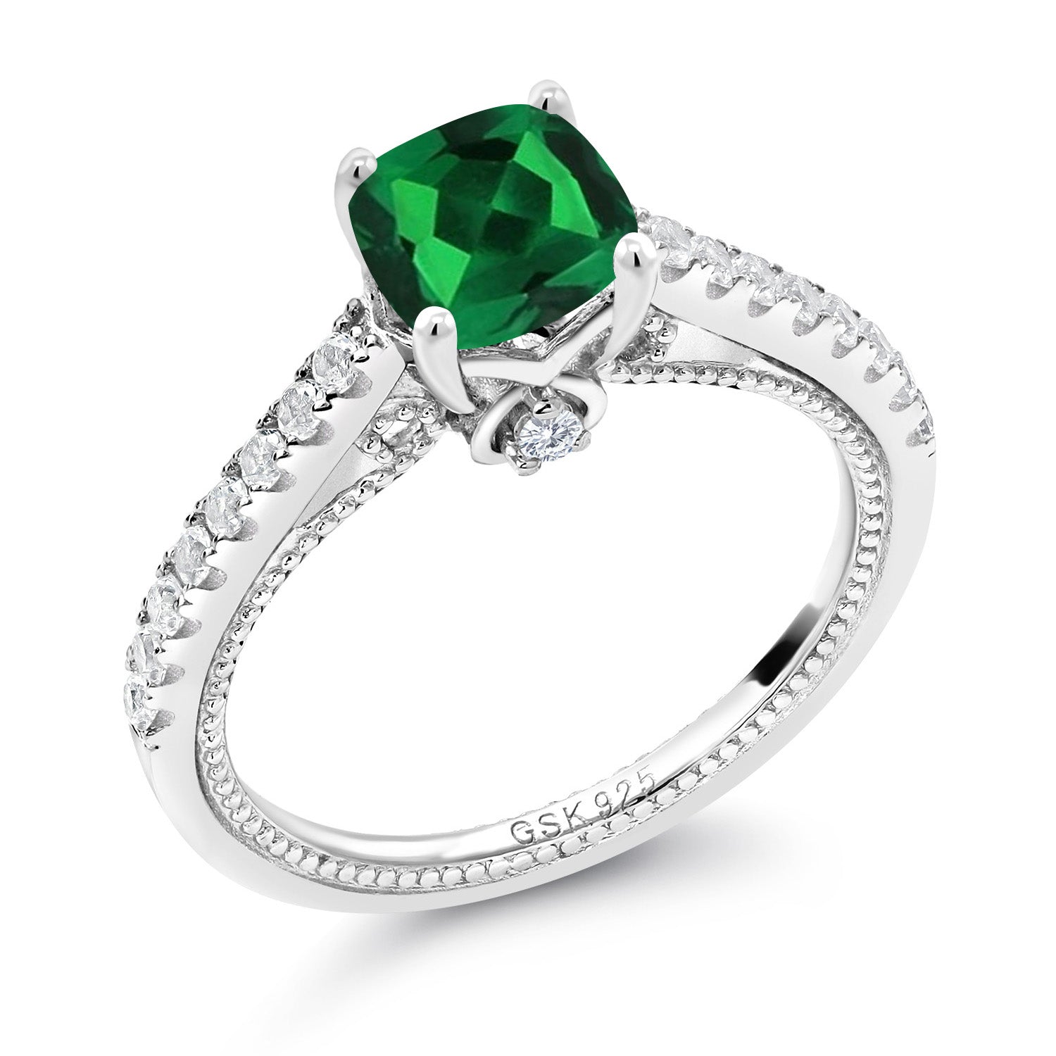 Nano Emerald - May_7_Ring in 925 Sterling Silver