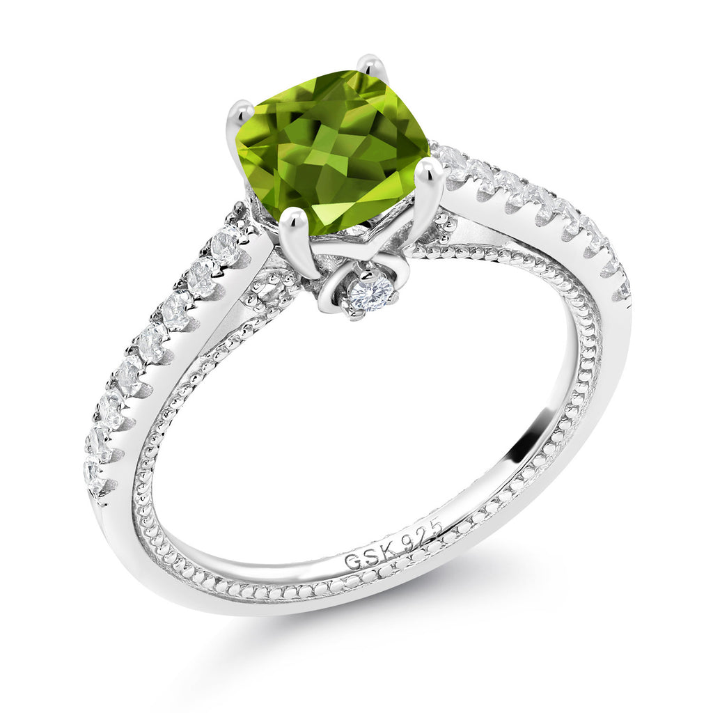 Peridot - August_8_Ring in 925 Sterling Silver