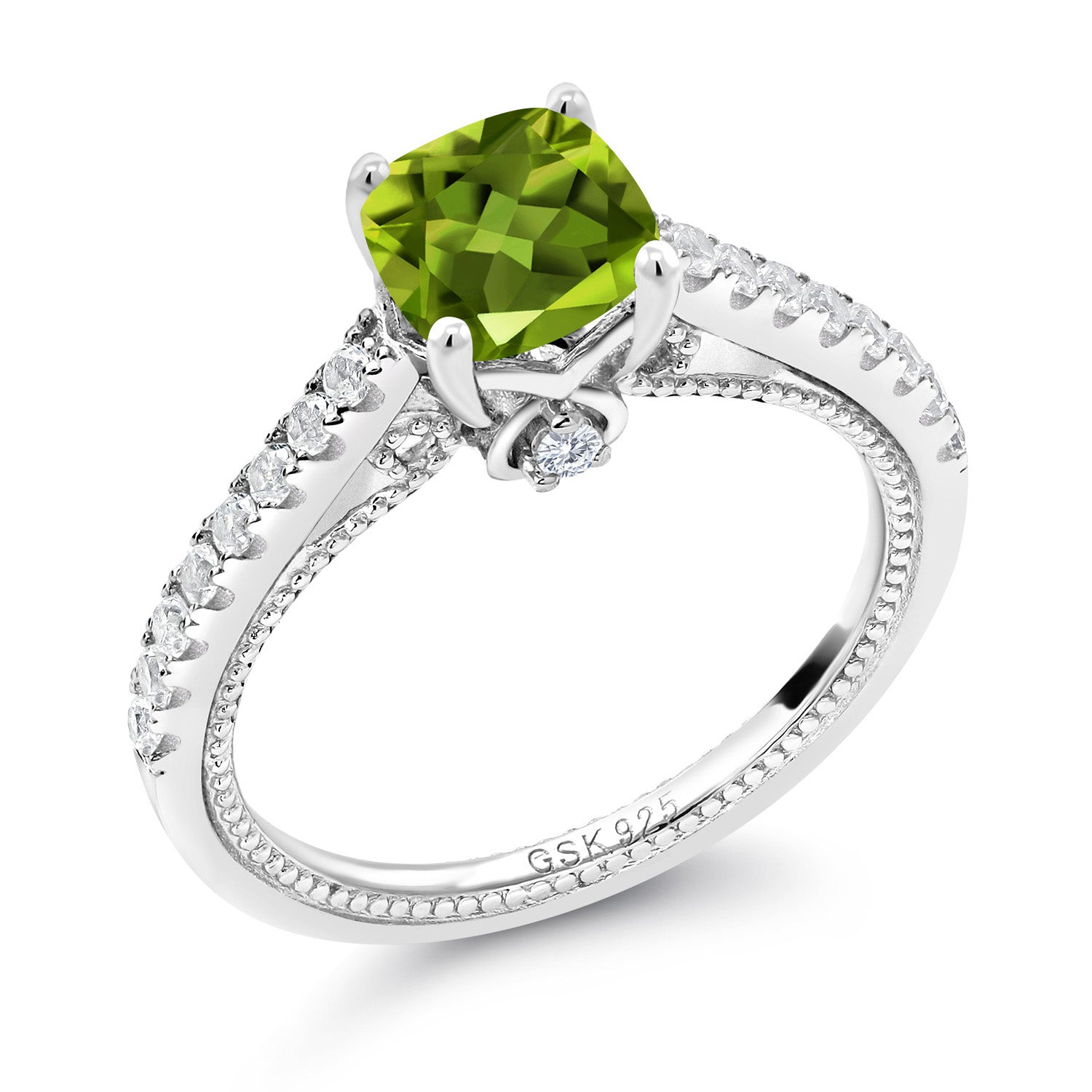 Peridot - August_6_Ring in 925 Sterling Silver