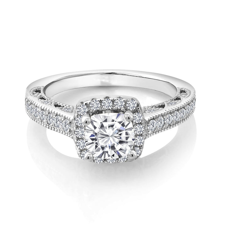 White Moissanite - April_9_Ring in 925 Sterling Silver