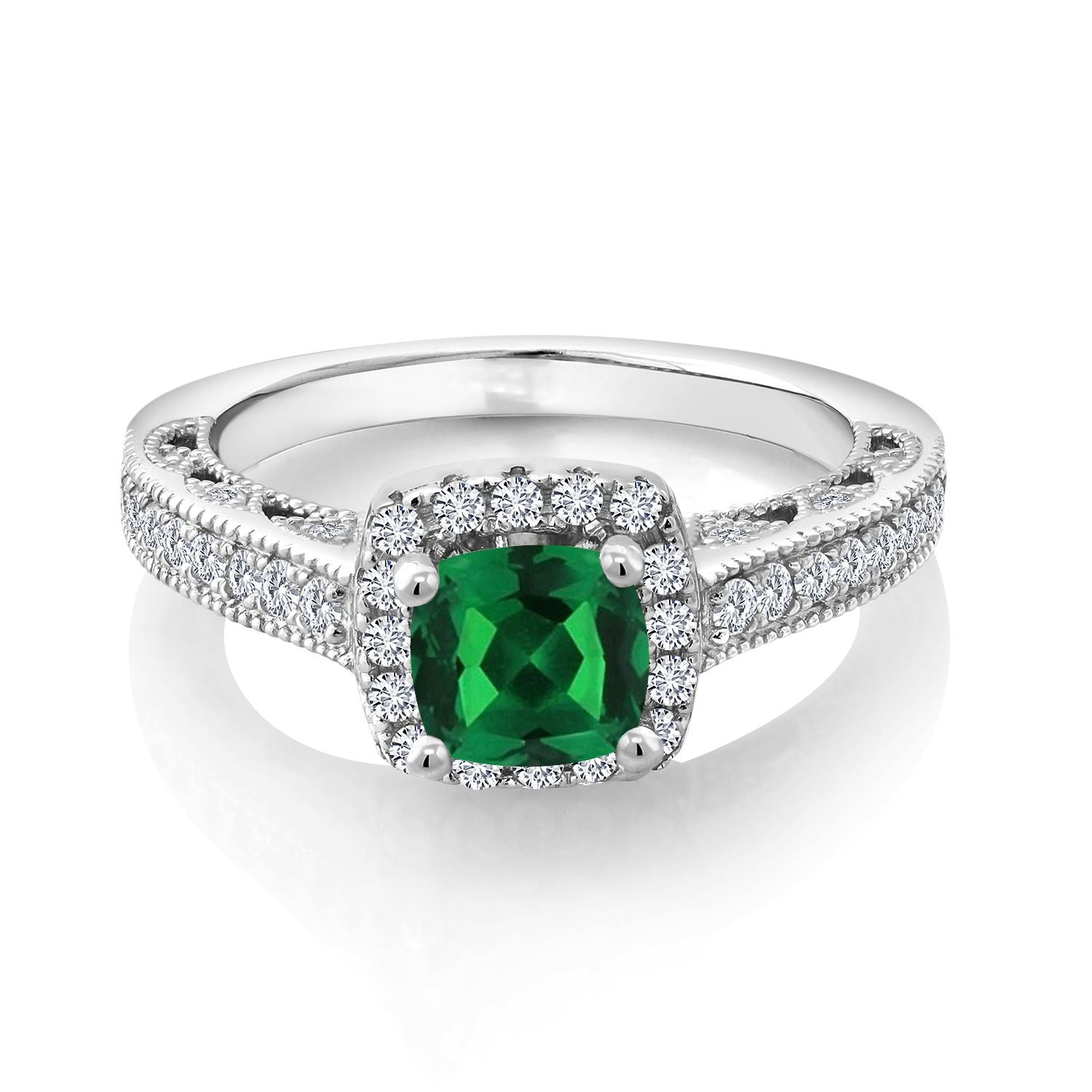Nano Emerald - May_5_Ring in 925 Sterling Silver