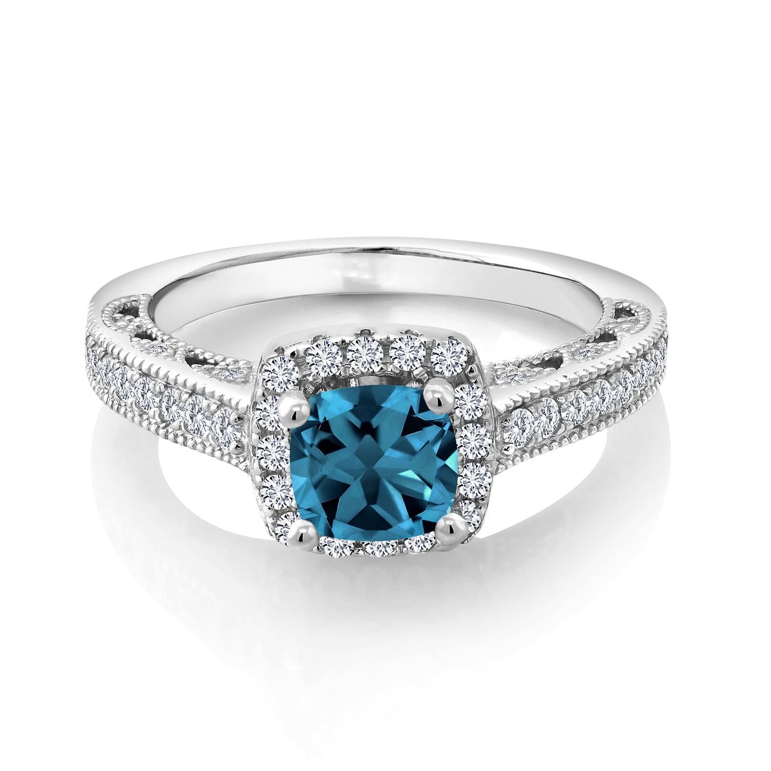 London Blue Topaz - November_9_Ring in 925 Sterling Silver
