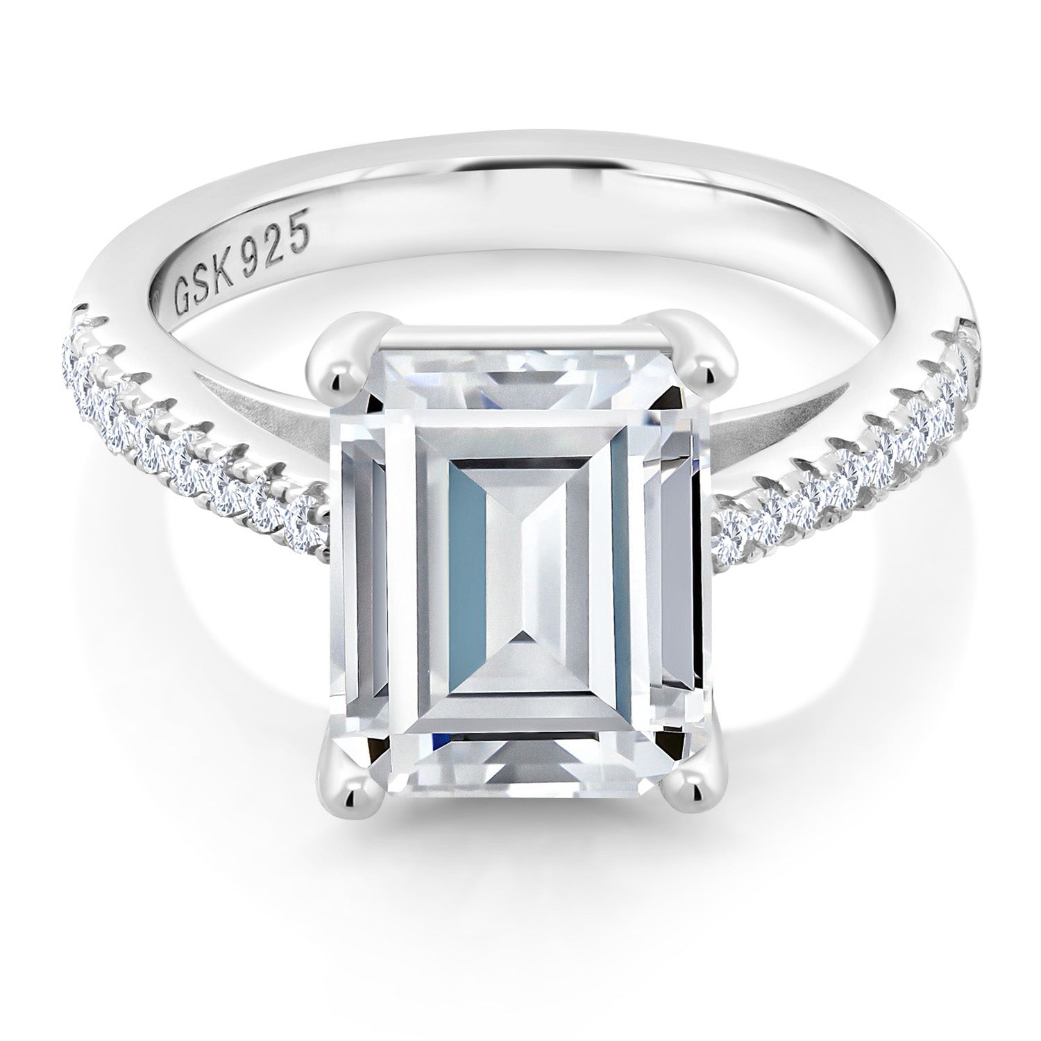 White Moissanite - April_5_Ring in 925 Sterling Silver