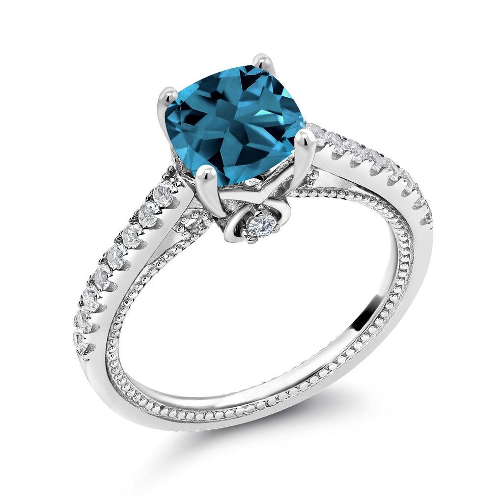 London Blue Topaz - November_6_Ring in 925 Sterling Silver