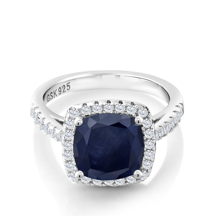 Blue Sapphire - September_5_Ring in 925 Sterling Silver