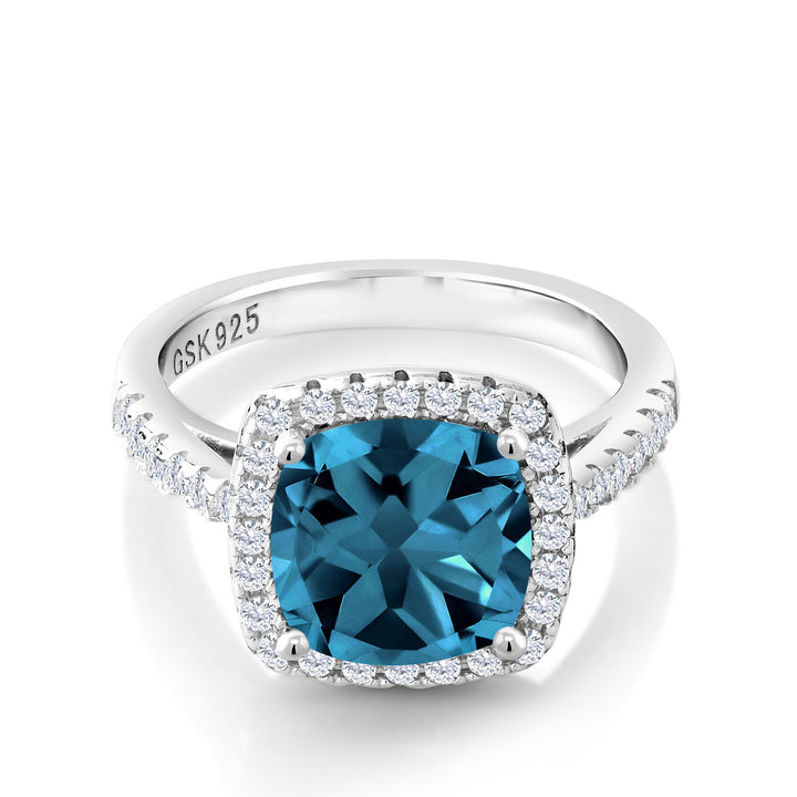 London Blue Topaz - November_8_Ring in 925 Sterling Silver