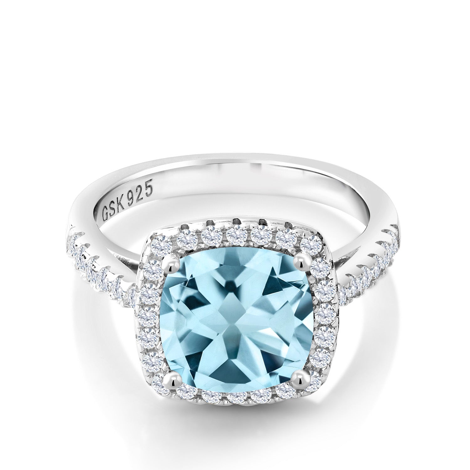 Sky Blue Topaz - November_6_Ring in 925 Sterling Silver
