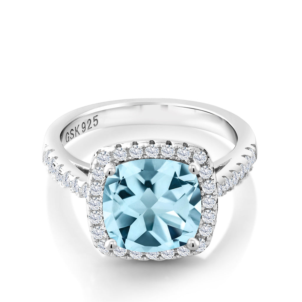 Sky Blue Topaz - November_9_Ring in 925 Sterling Silver