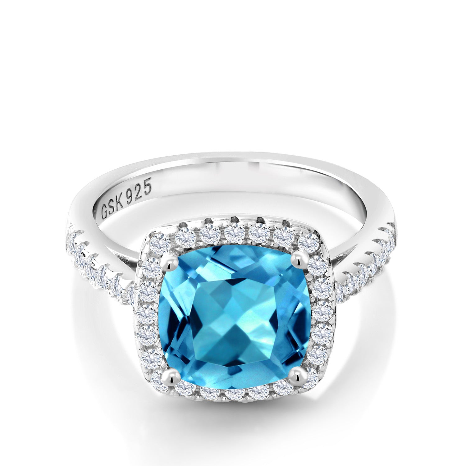Swiss Blue Topaz - November_9_Ring in 925 Sterling Silver