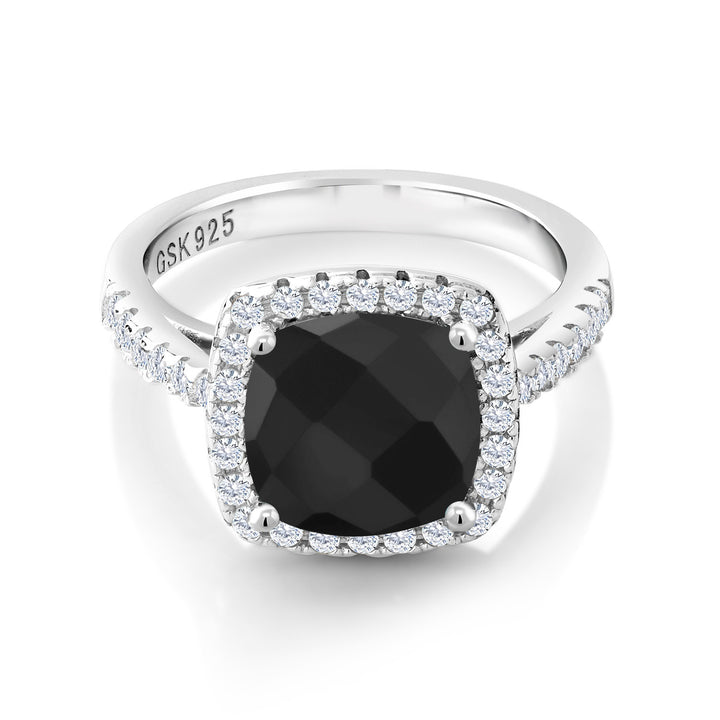 Onyx-Checkerboard - December_9_Ring in 925 Sterling Silver