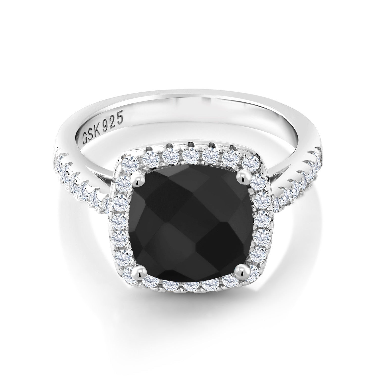 Onyx-Checkerboard - December_7_Ring in 925 Sterling Silver