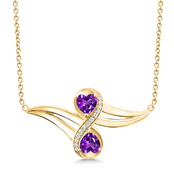 Amethyst - February_Necklace in 925 Yellow Gold Plated Silver