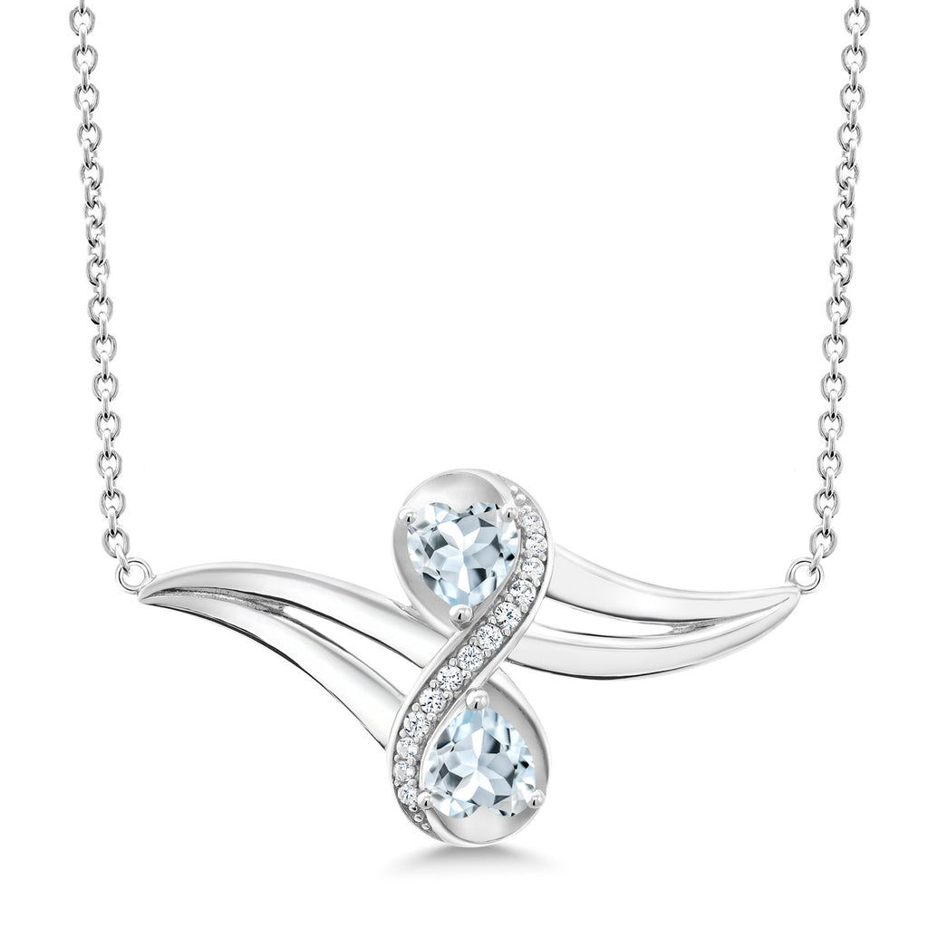 Aquamarine - March_Necklace in 925 Sterling Silver