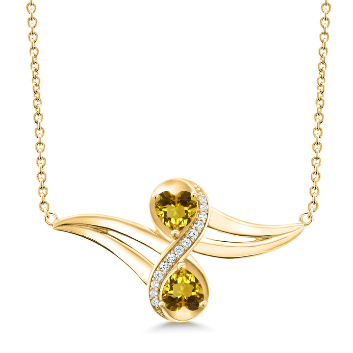 Citrine - November_Necklace in 925 Yellow Gold Plated Silver
