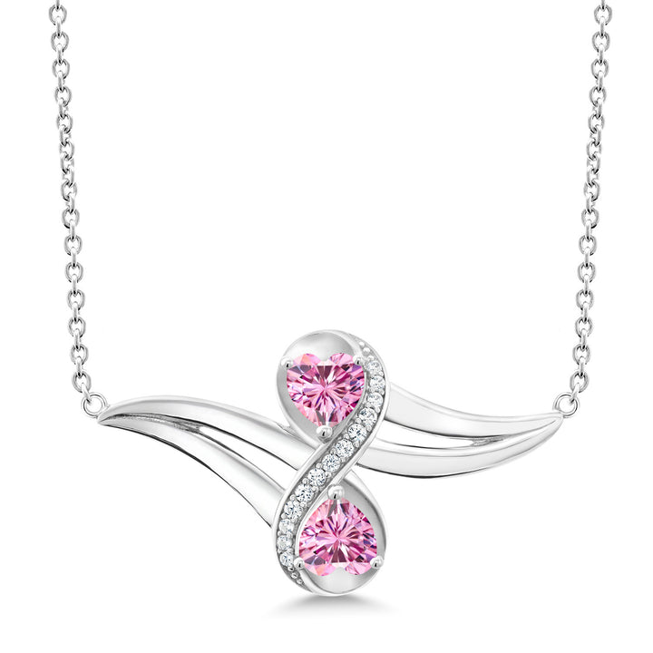 Pink Moissanite - April_Necklace in 925 Sterling Silver